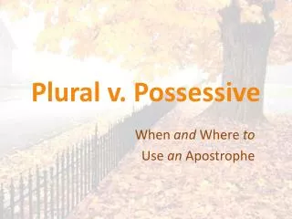 Plural v. Possessive