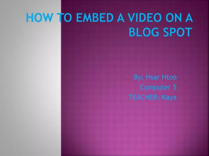 how to embed a video on a blog spot