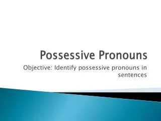 Possessive Pronouns