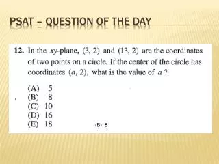PSAT – Question of the day