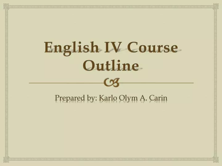 english iv course outline