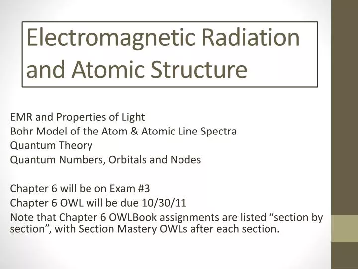 electromagnetic radiation and atomic structure