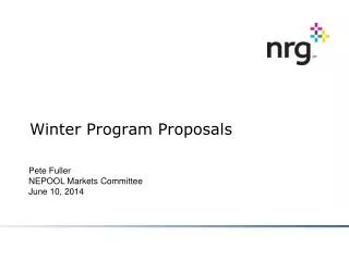 Winter Program Proposals