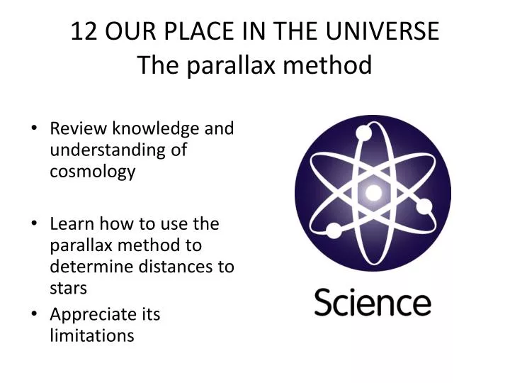 12 our place in the universe the parallax method