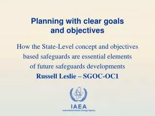 Planning with clear goals and objectives