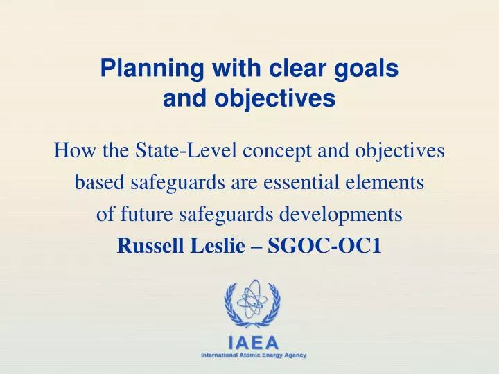 planning with clear goals and objectives