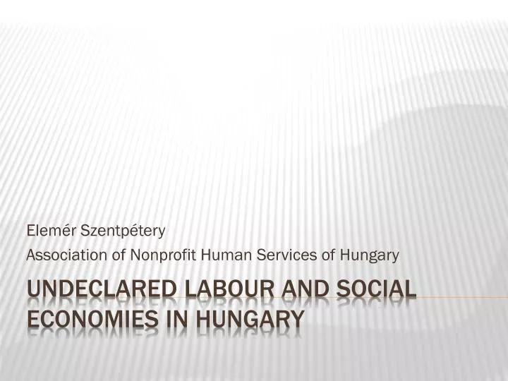 elem r szentp tery association of nonprofit human services of hungary