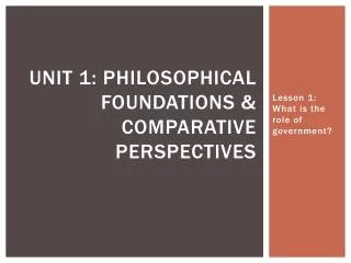 Unit 1: Philosophical Foundations &amp; Comparative Perspectives