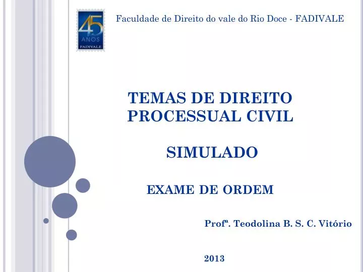 temas de direito processual civil simulado exame de ordem