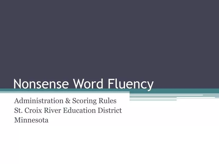 nonsense word fluency
