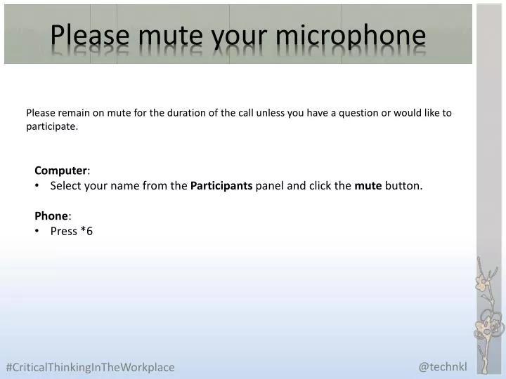 please mute your microphone