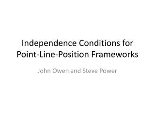 Independence Conditions for Point-Line-Position Frameworks