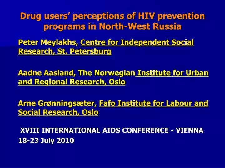 drug users perceptions of hiv prevention programs in north west russia