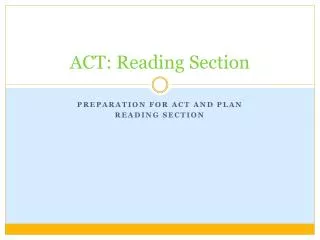 ACT: Reading Section