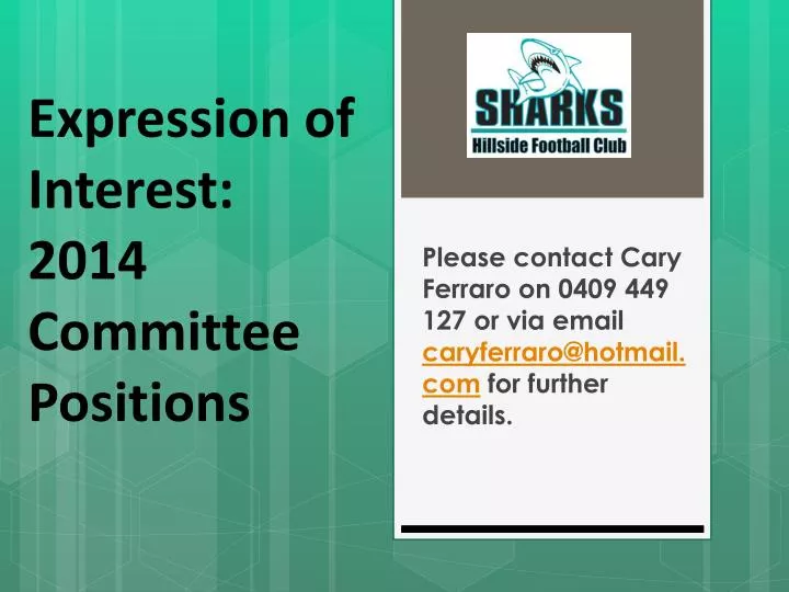 expression of interest 2014 committee positions