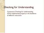 Checking for Understanding - slide 1