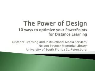 The Power of Design 10 ways to optimize your PowerPoints for Distance Learning