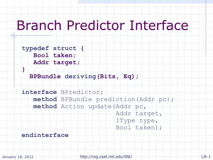 branch predictor interface