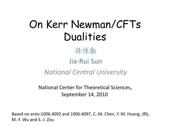 on kerr newman cfts dualities