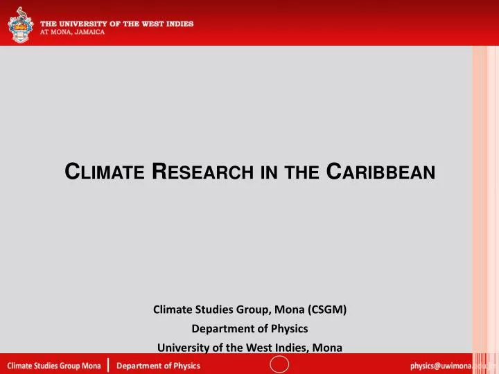 climate research in the caribbean