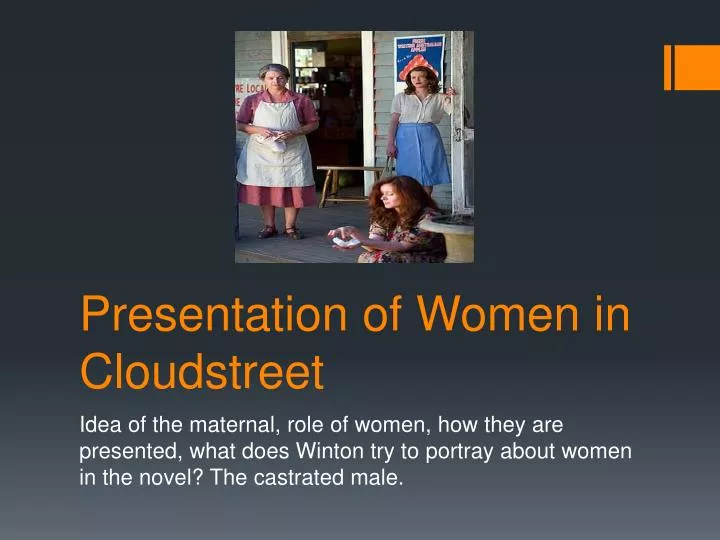 presentation of women in cloudstreet