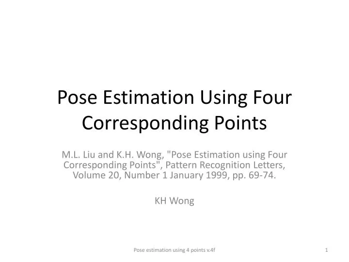 pose estimation using four corresponding points