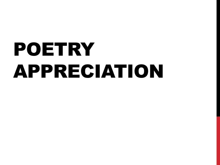 poetry appreciation