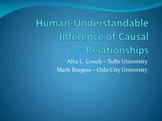 Human-Understandable Inference of Causal Relationships