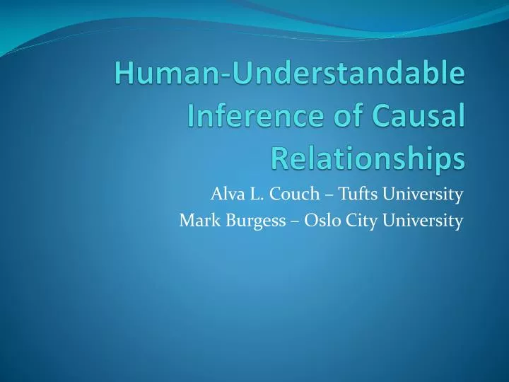 human understandable inference of causal relationships