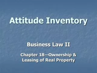 Attitude Inventory