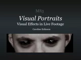 Visual Portraits Visual Effects in Live Footage