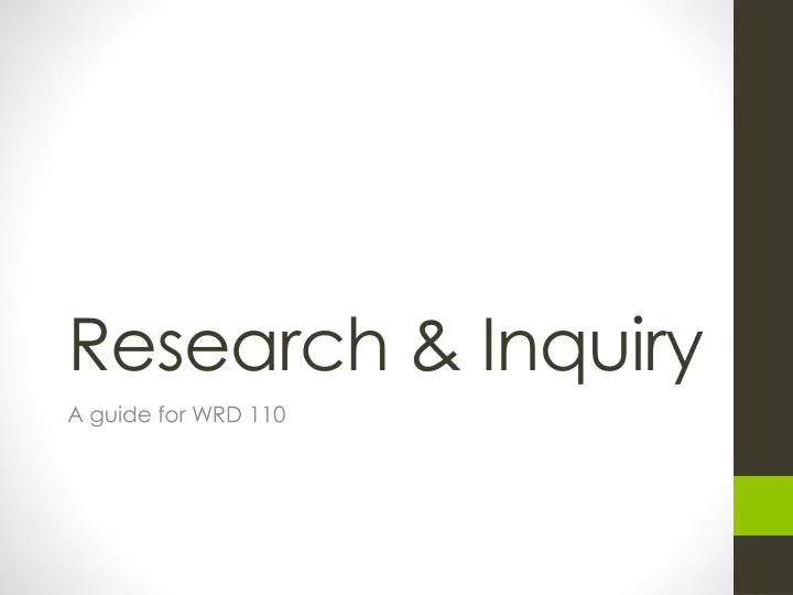 research inquiry