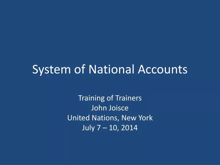 system of national accounts