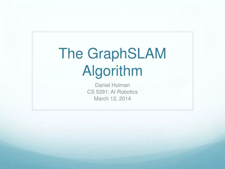 the graphslam algorithm