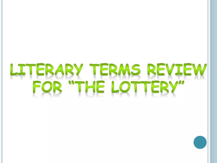 literary terms review for the lottery