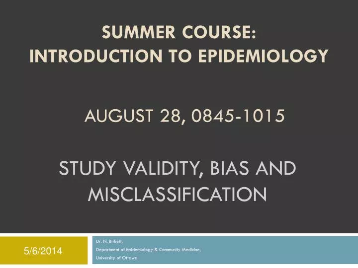 study validity bias and misclassification