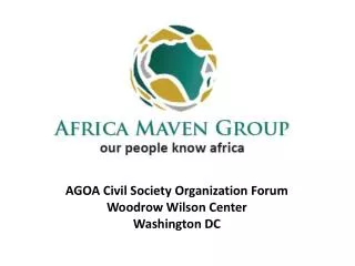 AGOA Civil Society Organization Forum Woodrow Wilson Center Washington DC