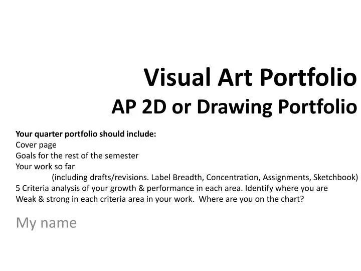visual art portfolio ap 2d or drawing portfolio