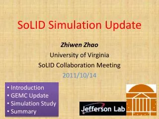 SoLID Simulation Update