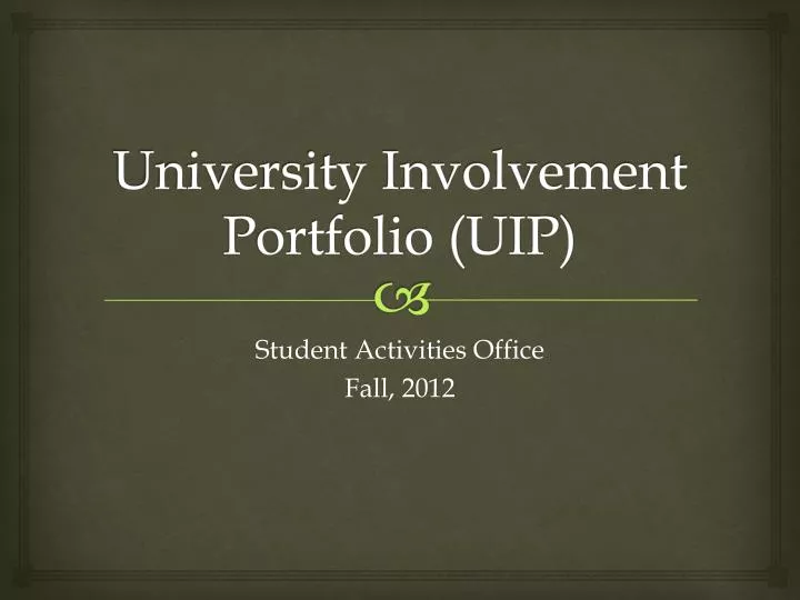 university involvement portfolio uip