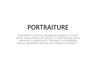 PORTRAITURE