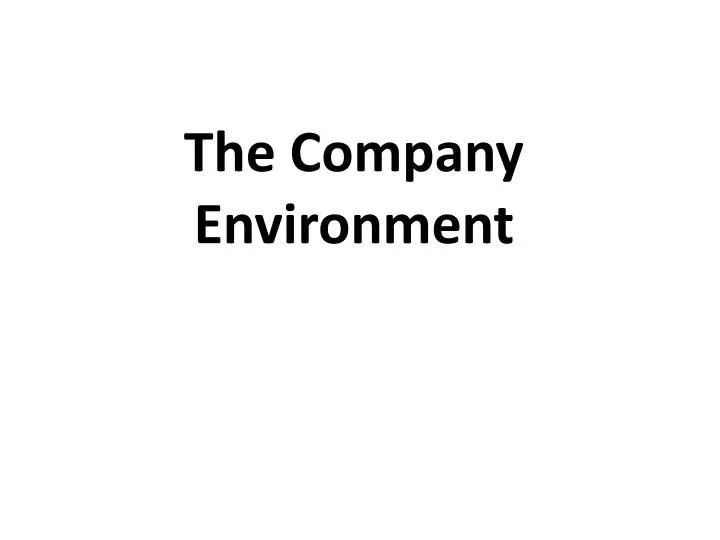 the company environment