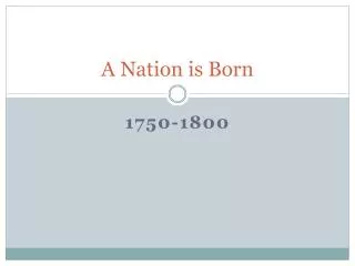A Nation is Born