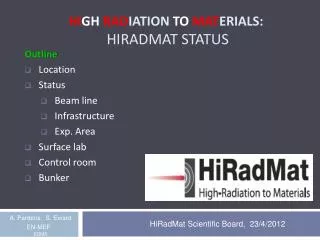 Hi gh Rad iation to Mat erials: HiRadMat status
