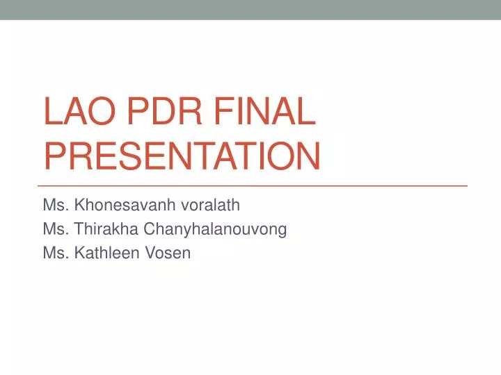 lao pdr final presentation