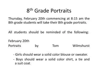 8 th Grade Portraits