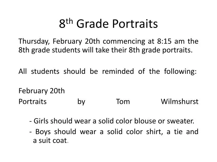 8 th grade portraits