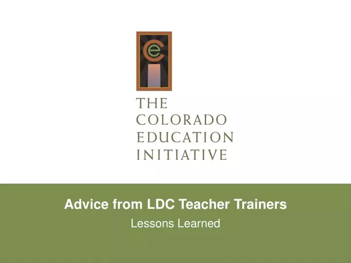 advice from ldc teacher trainers