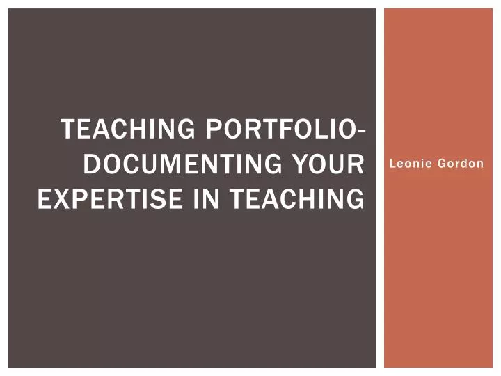 teaching portfolio documenting your expertise in teaching