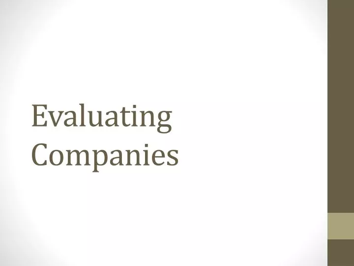 evaluating companies